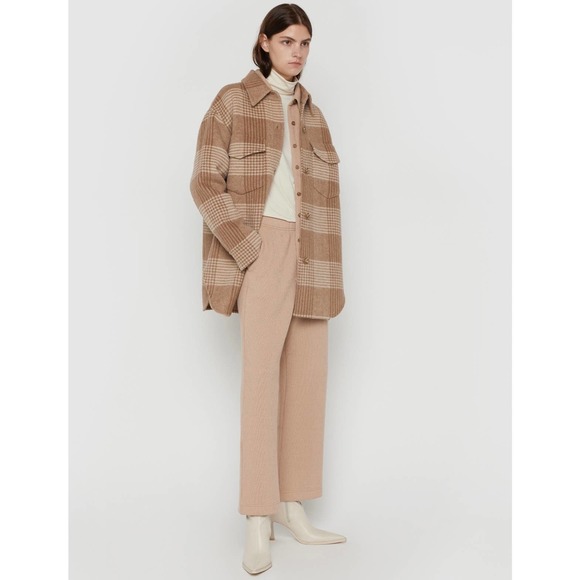 SOLD Oak + Fort PLAID WOOL BLEND SHACKET - Picture 4 of 9